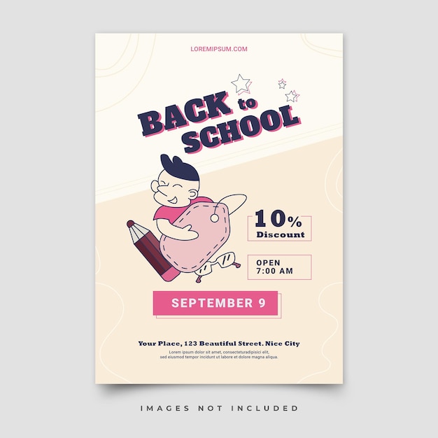 back to school vertical poster template