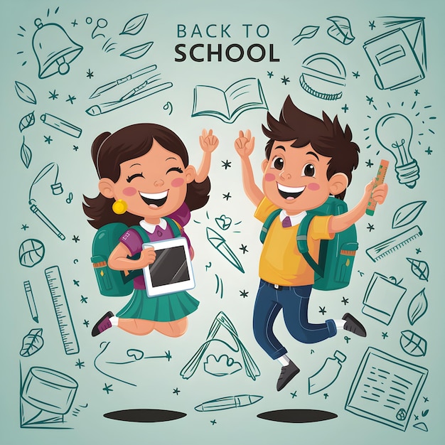 Back to School Wallpaper Illustration Chic and Enjoyable Vector Graphic