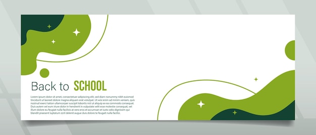 Back to School Wavy Style Banner Design