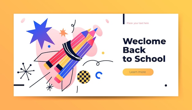 Back to School web banner Creative or educational process banner ad landing page vector image