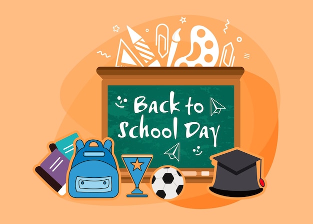 Back to school web banner Vector illustration