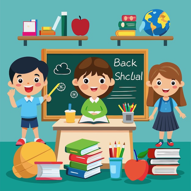 back to school with blackboard