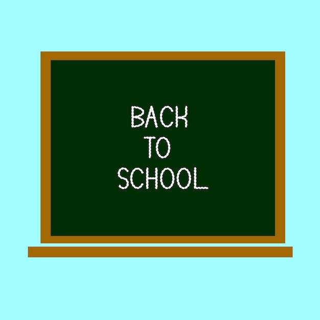 Back to school written on blackboard with chalk