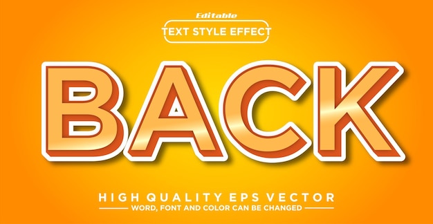 Back Text Effect Editable Text Style