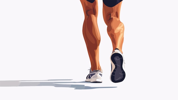 Vector back view of unrecognizable male legs running