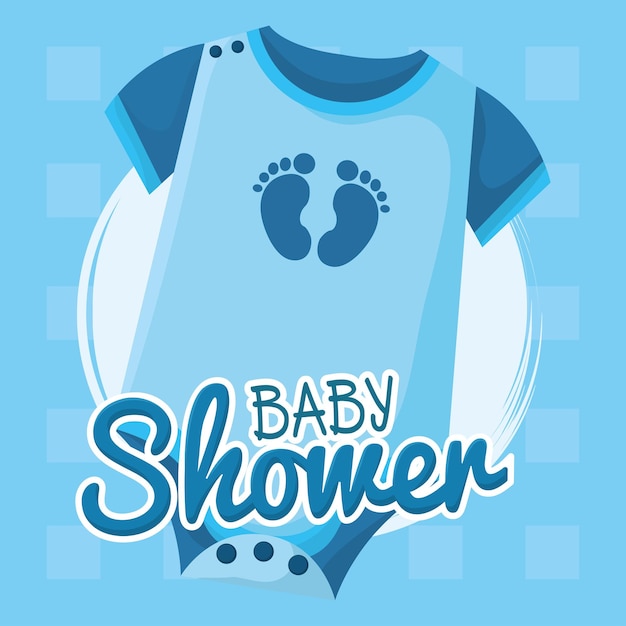 Background baby clothes shower vector illustration