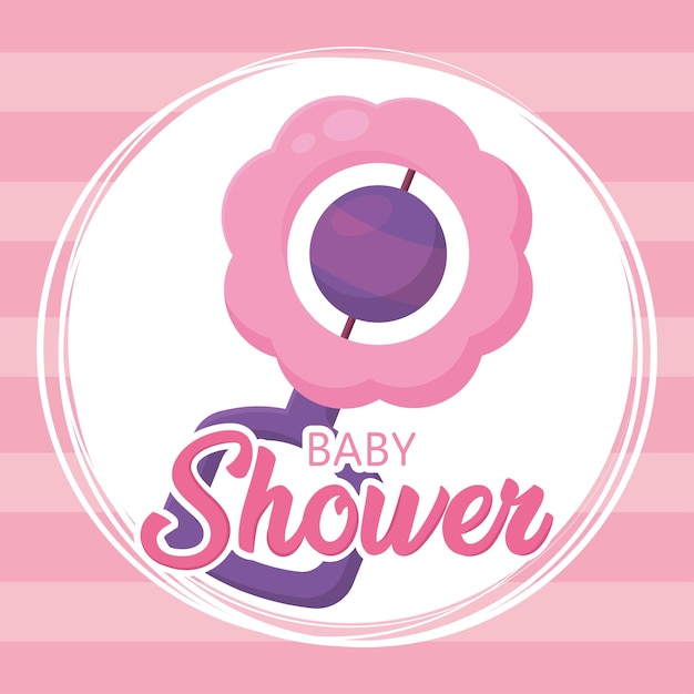 Background baby toy shower vector illustration