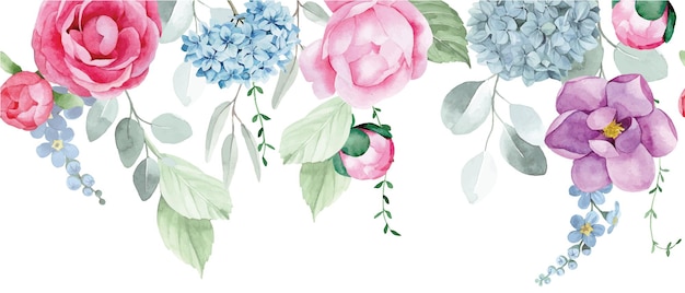 background, banner, beautiful, bloom, blossom, blue, border, botanical, bouquet, card, classic