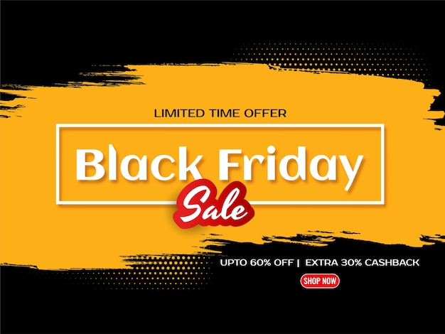 Background for black friday with yellow splash design vector