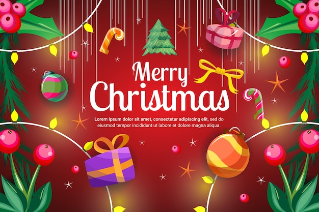 Background for celebrating Christmas with flat design vector illustration