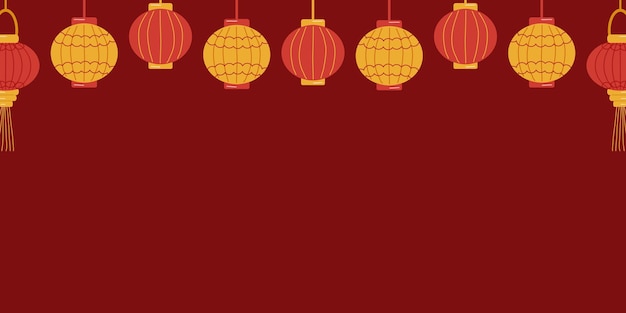 Vector background of chinese lanterns chinese new year