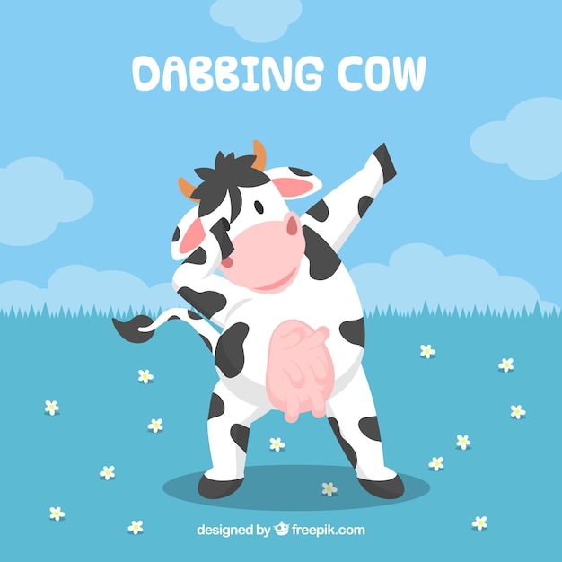 Background of cow doing dabbing movement