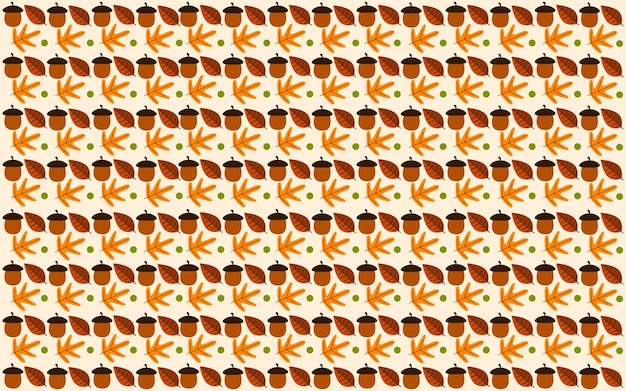 Background design with leaf mushroom and walnut pattern autumn background design