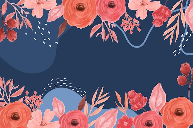 background design with leaves and flowers