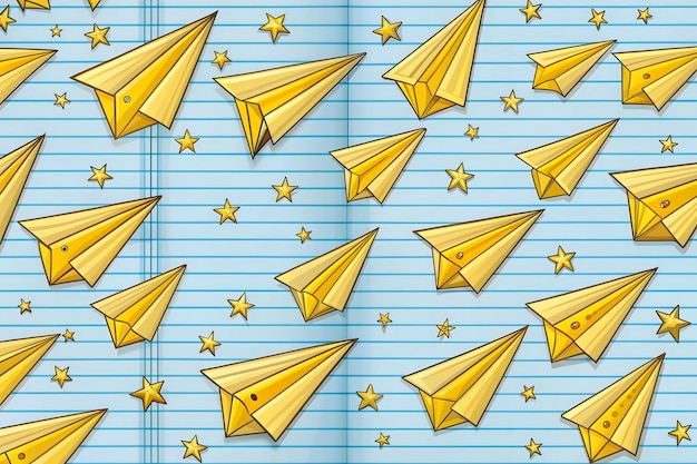 Vector background design with paper airplane pattern