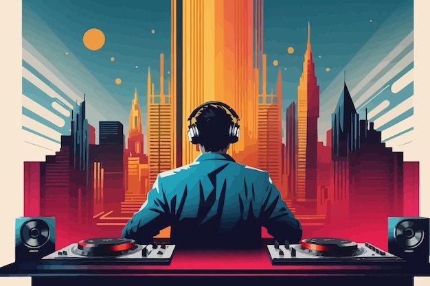 background for DJ illustration