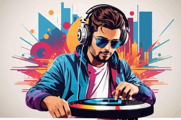 background for DJ illustration