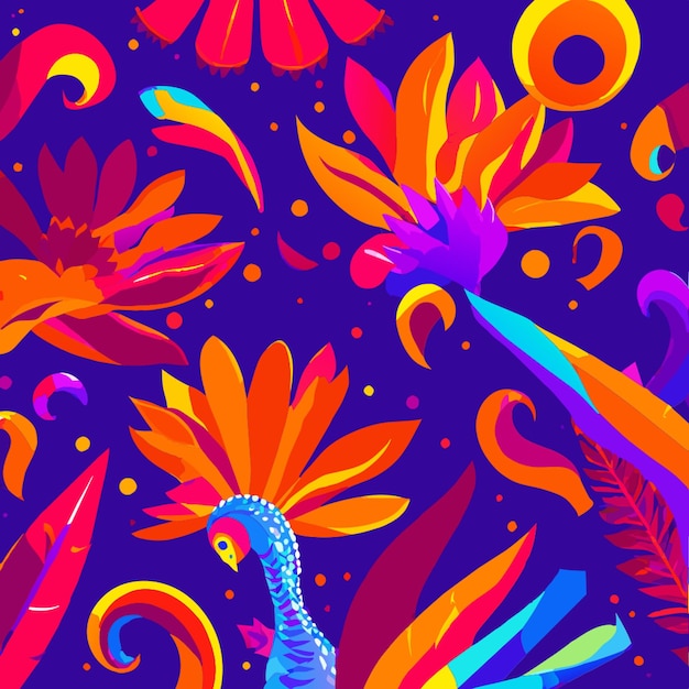 background festa de carnaval confetes e serpentinas vector illustration