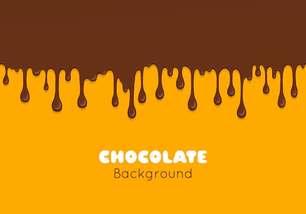 Background of flowing dark chocolate