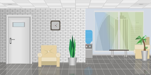 background in the form of an interior office or waiting room, retsepshin.