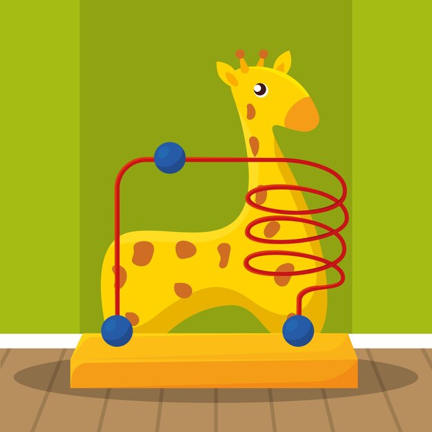 Background giraffe toys vector illustration