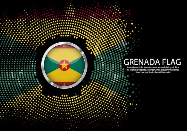 Background Halftone gradient template of Grenada flag.