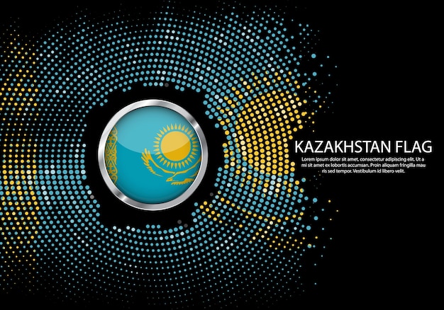 Background Halftone gradient template of Kazakhstan flag