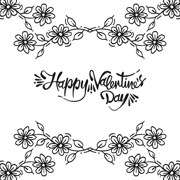 Background Happy Valentine's Day made of hand drawn 