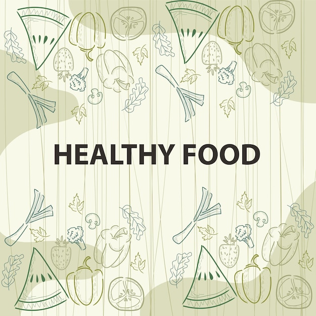 Background of a Healthy Food Doodle