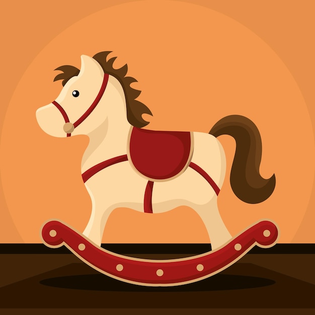 Background horse toys vector illustration