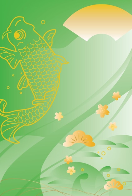 Background illustration of the carp of New Year holidays.