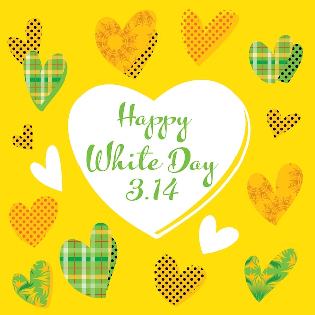 Background illustration of the heart design of the white day.