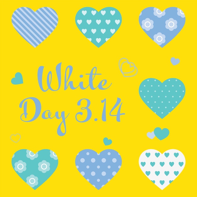 Background illustration of the heart design of the white day.