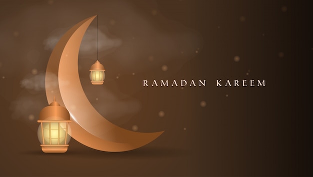 background illustration of ramadan kareem with moon