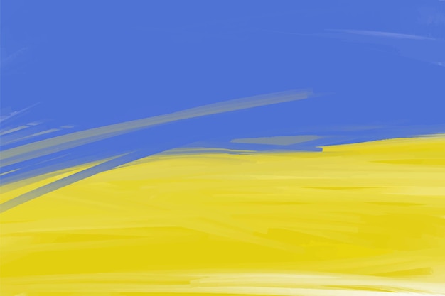 The background is hand drawn with strokes of blue and yellow colors the Ukrainian flag