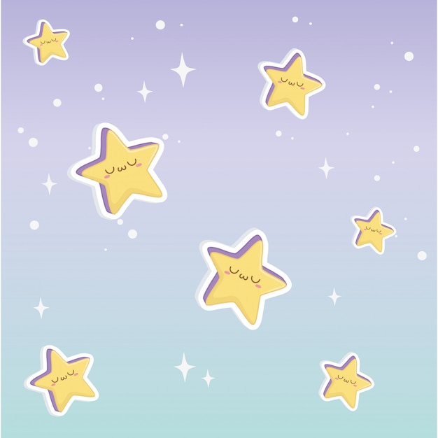 Vector background of kawaii cartoons