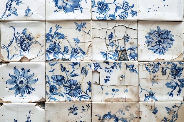 Background made of traditional Portuguese ceramic tiles called azulejo