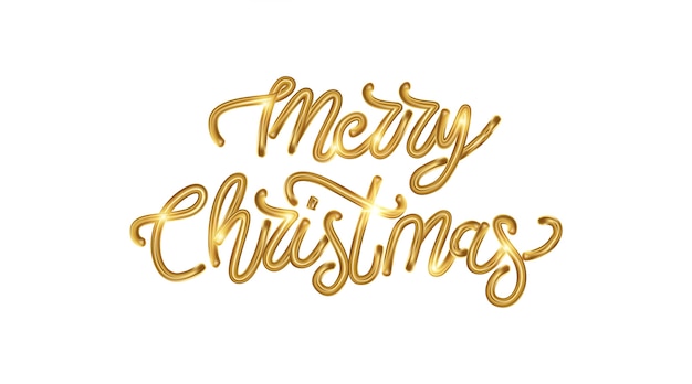 Background Merry Christmas with calligraphic golden lettering.