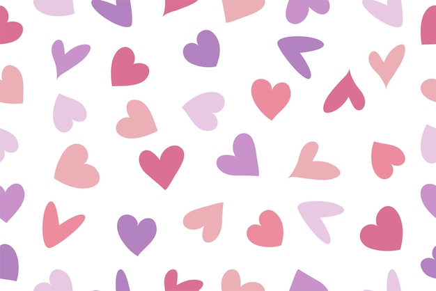 Background of multicolored hearts Valentine's Day Vector illustration on a white background