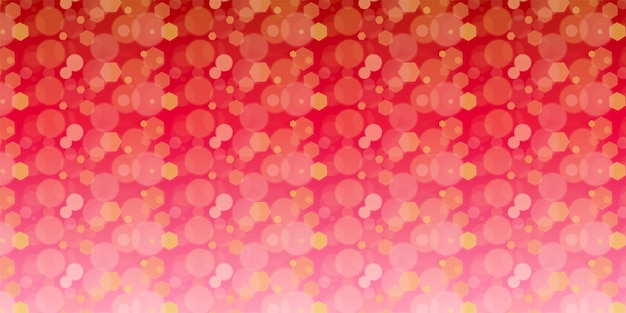 Background pattern Red Warm sun light circle and hexagonal