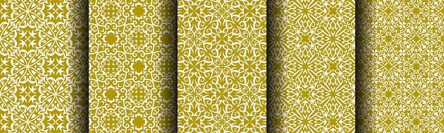 background pattern seamless ethnic geometric gold luxury set collection