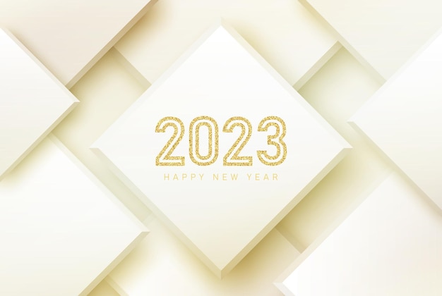 Background of random squares 3d Vector geometric illustration New Year and Christmas Square golden shapes Business or corporate decoration