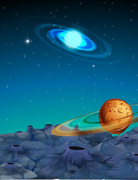 Background scene with planets in space