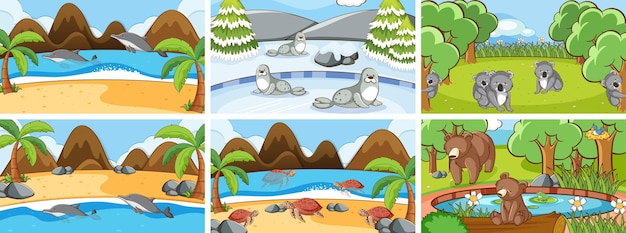 Background scenes of animals in the wild