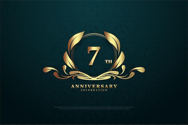 background for the seventh anniversary with a logo with its own character