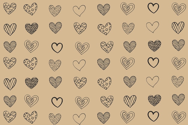 Background of small hand drawn hearts for Valentines day or others holidays