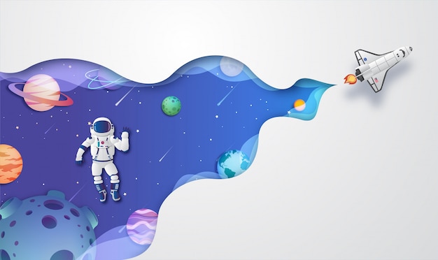 Background template of astronaut who roam space