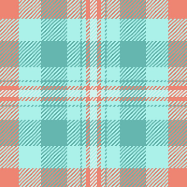 Background texture seamless of textile vector plaid with a fabric check tartan pattern in pale turquoise and teal colors