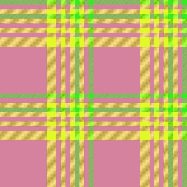 Background texture textile of vector pattern fabric with a seamless tartan plaid check in pink and lime colors