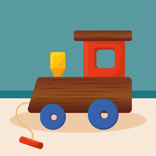 Background train toys vector illustration